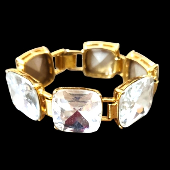 Kate Spade Crystal & 12K Gold Plated 7" Bracelet - Picture 1 of 4